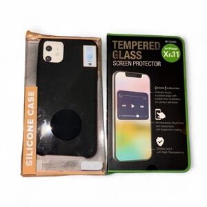 iPhone 11 Silicone Phone Case and Tempered Glass Screen Protector for iPhone